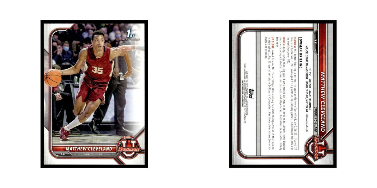 Matthew Cleveland 2022 Bowman University #99 Basketball Card NM