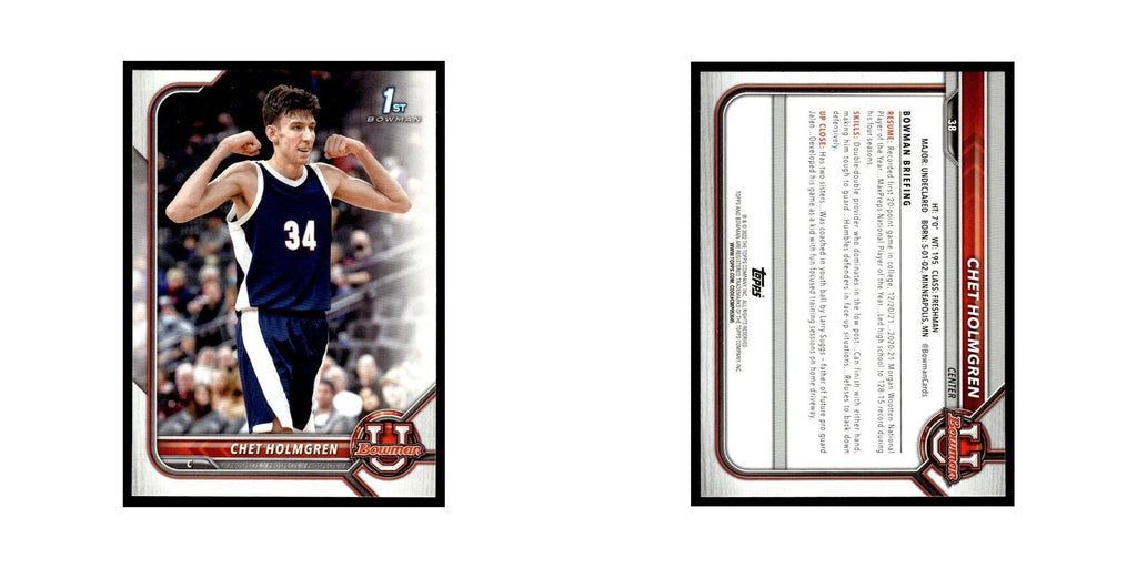 Chet Holmgren 2022 Bowman University #38 Basketball Card NM