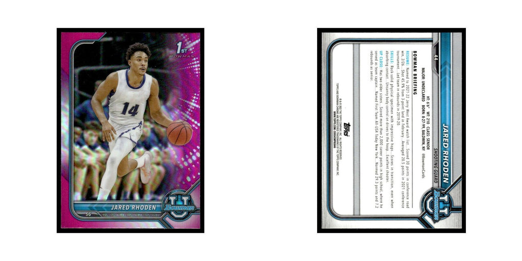 Jared Rhoden 2022 Bowman University #44 Basketball Card NM