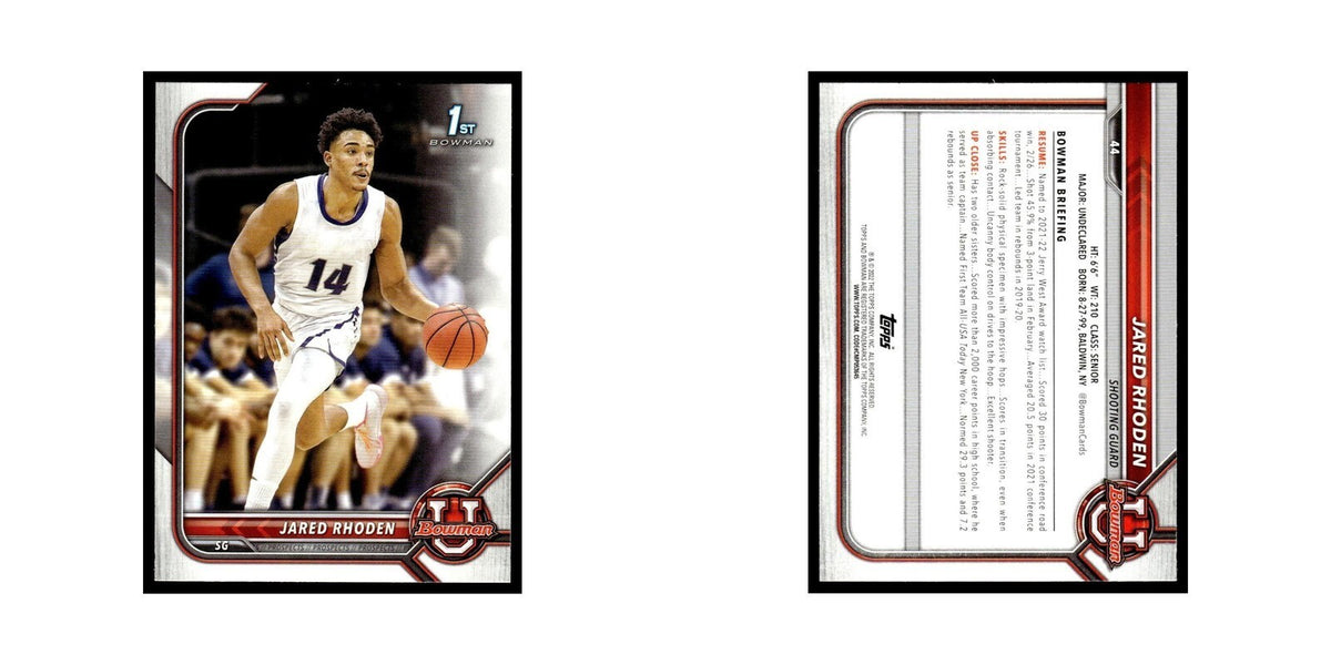 Jared Rhoden 2022 Bowman University #44 Basketball Card NM