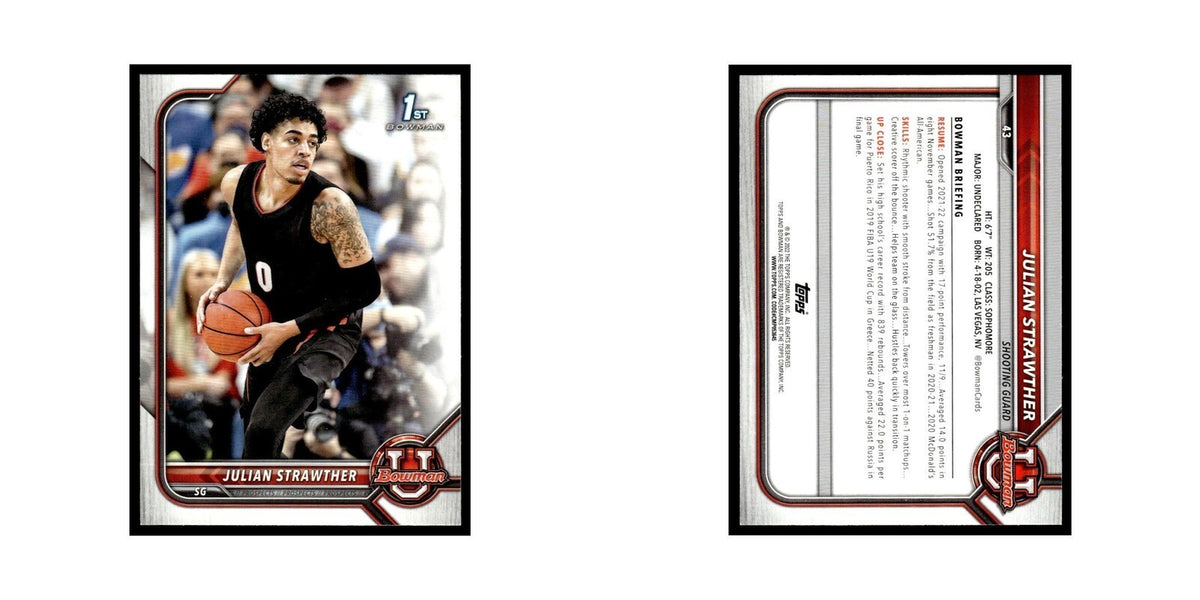 Julian Strawther 2022 Bowman University #43 Basketball Card NM