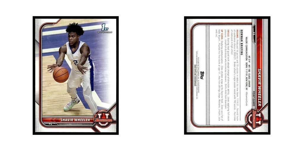 Shavir Wheeler 2022 Bowman University #46 Basketball Card NM