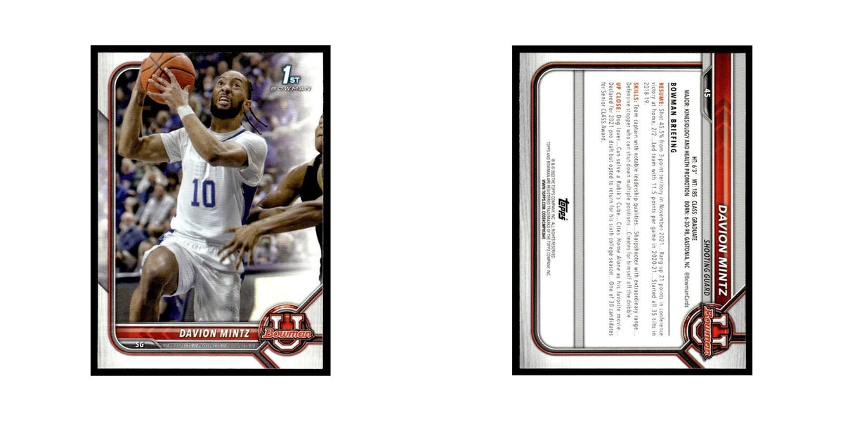Davion Mintz 2022 Bowman University #45 Basketball Card NM