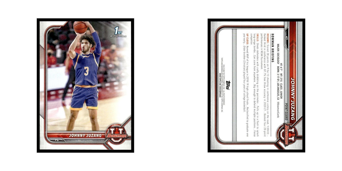 Johnny Juzang 2022 Bowman University #47 Basketball Card NM