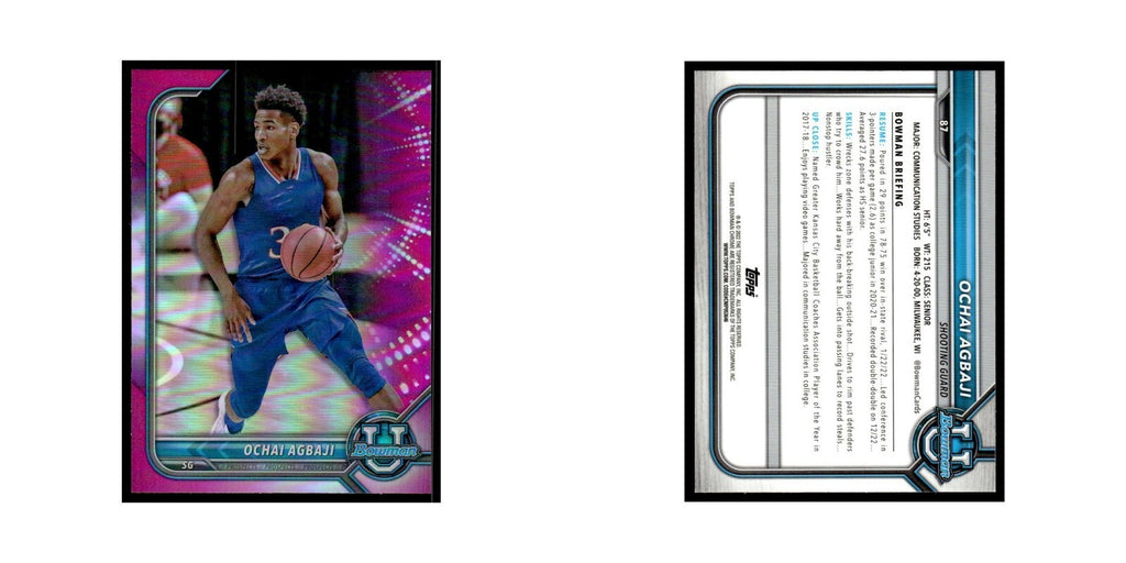 Ochai Agbaji 2022 Bowman University #87 Basketball Card NM