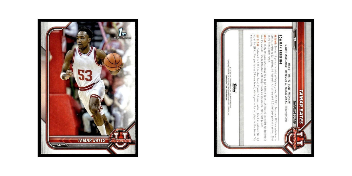 Tamar Bates 2022 Bowman University #39 Basketball Card NM