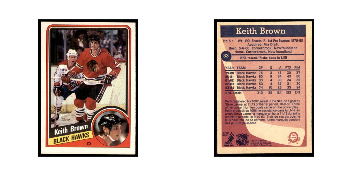 1984 O-Pee-Chee Keith Brown Chicago Blackhawks #33