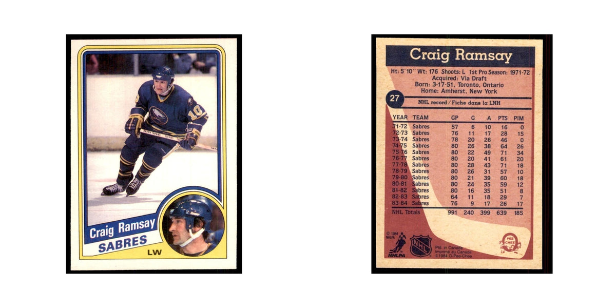 1984 O-Pee-Chee Craig Ramsay Buffalo Sabres #27