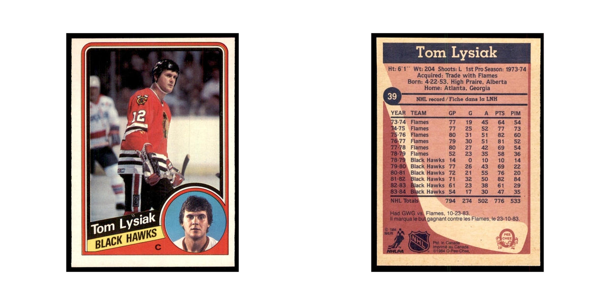 1984 O-Pee-Chee Tom Lysiak Chicago Blackhawks #39