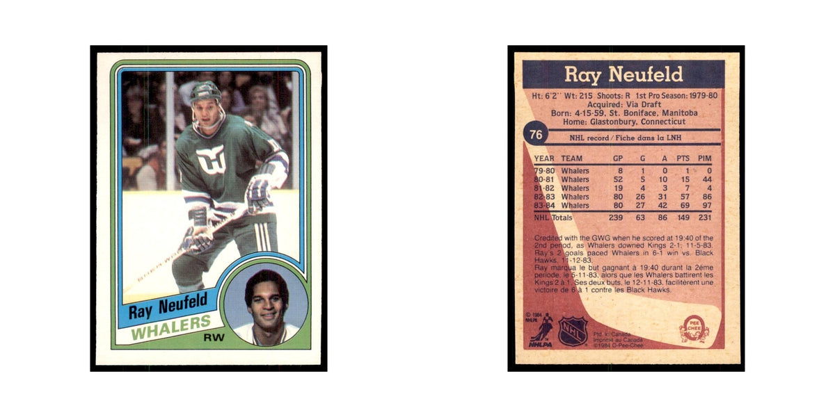 1984 O-Pee-Chee Ray Neufeld Hartford Whalers #76