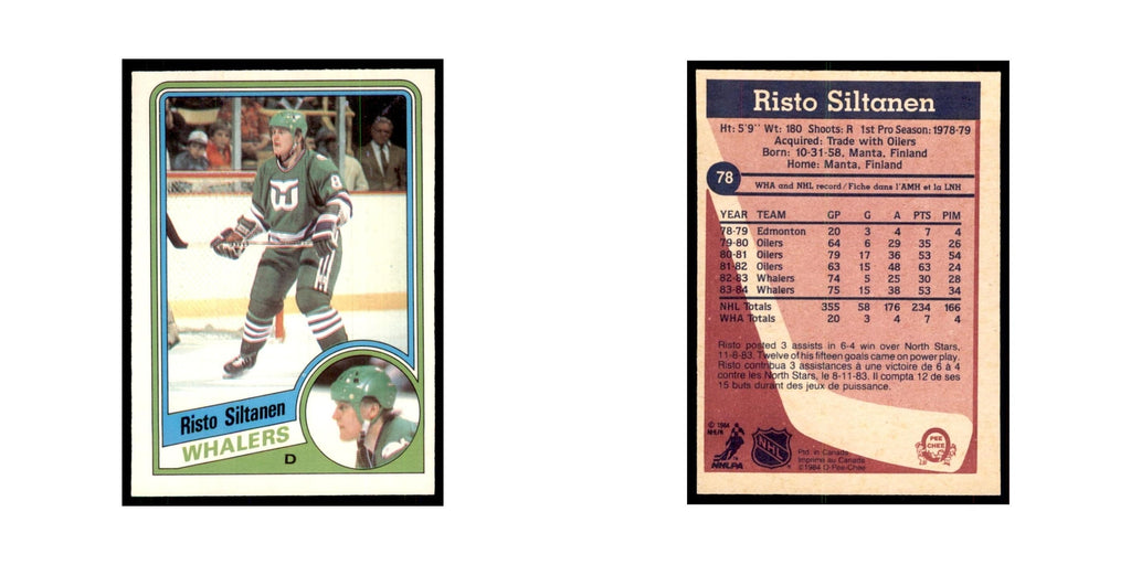 1984 O-Pee-Chee Risto Siltanen Hartford Whalers #78