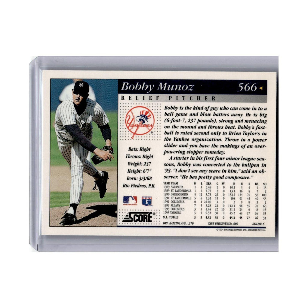 1994 Score Bobby Munoz Yankees #566