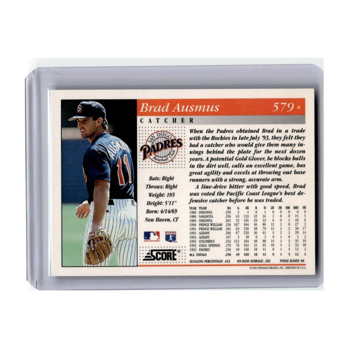 1994 Score Brad Ausmus Padres #579