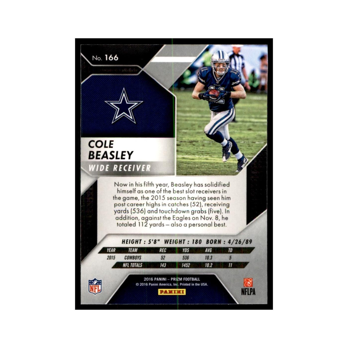 2016 Prizm Cole Beasley Football Cards #166