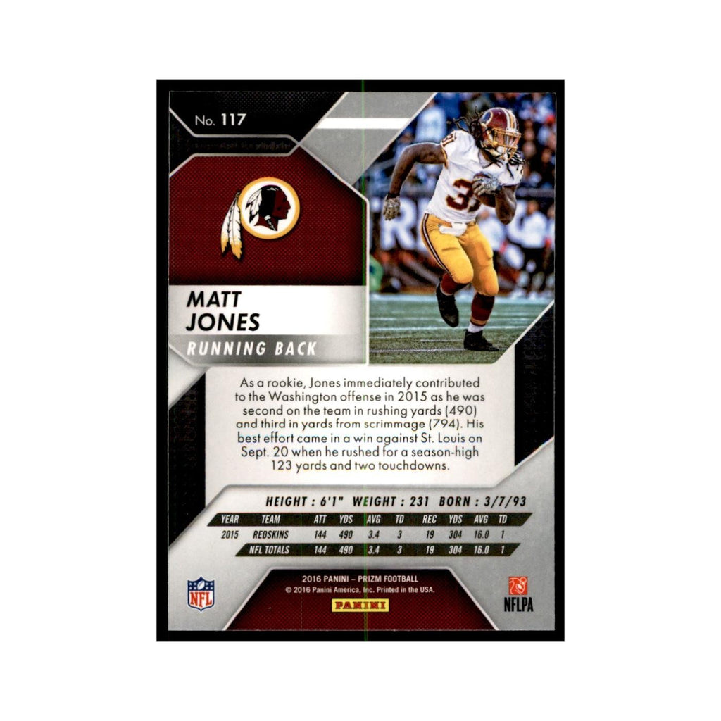 2016 Prizm Matt Jones Football Cards #117