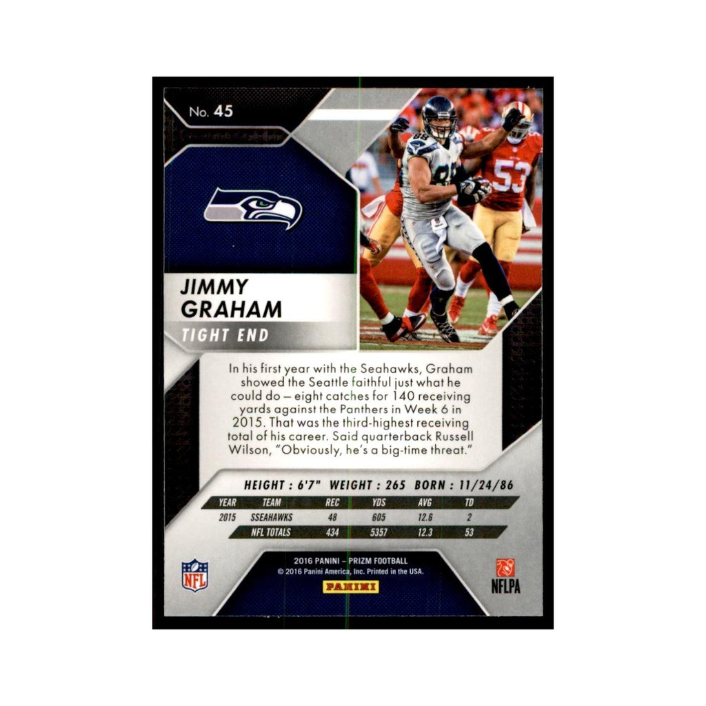 2016 Prizm Jimmy Graham Football Cards #45