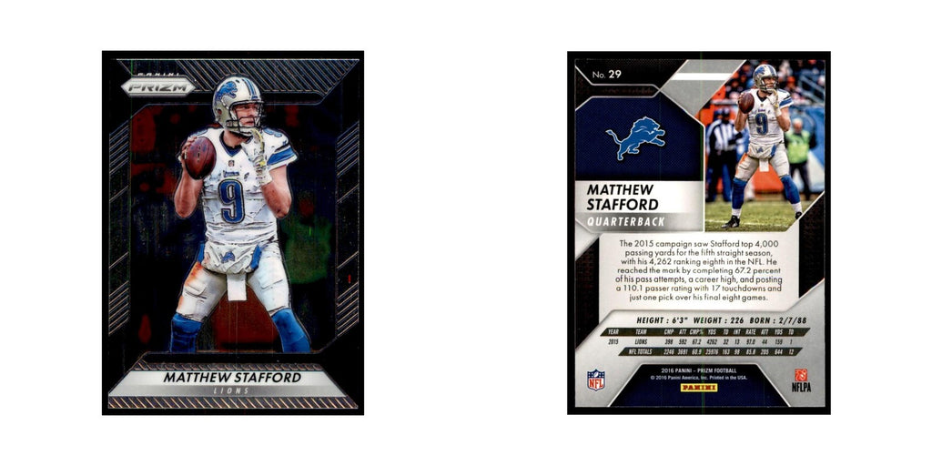 2016 Prizm Matthew Stafford Football Cards #29