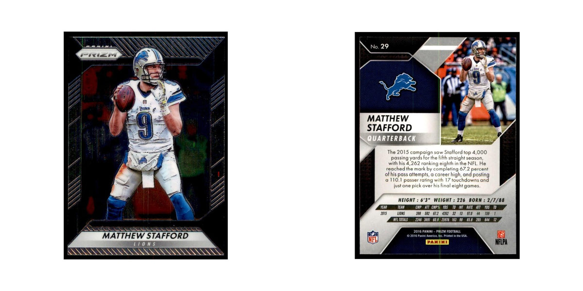 2016 Prizm Matthew Stafford Football Cards #29