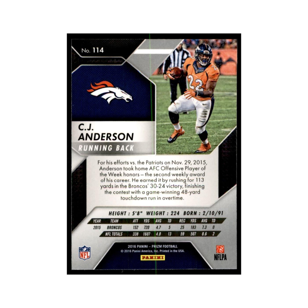 2016 Prizm C.J. Anderson Football Cards #114