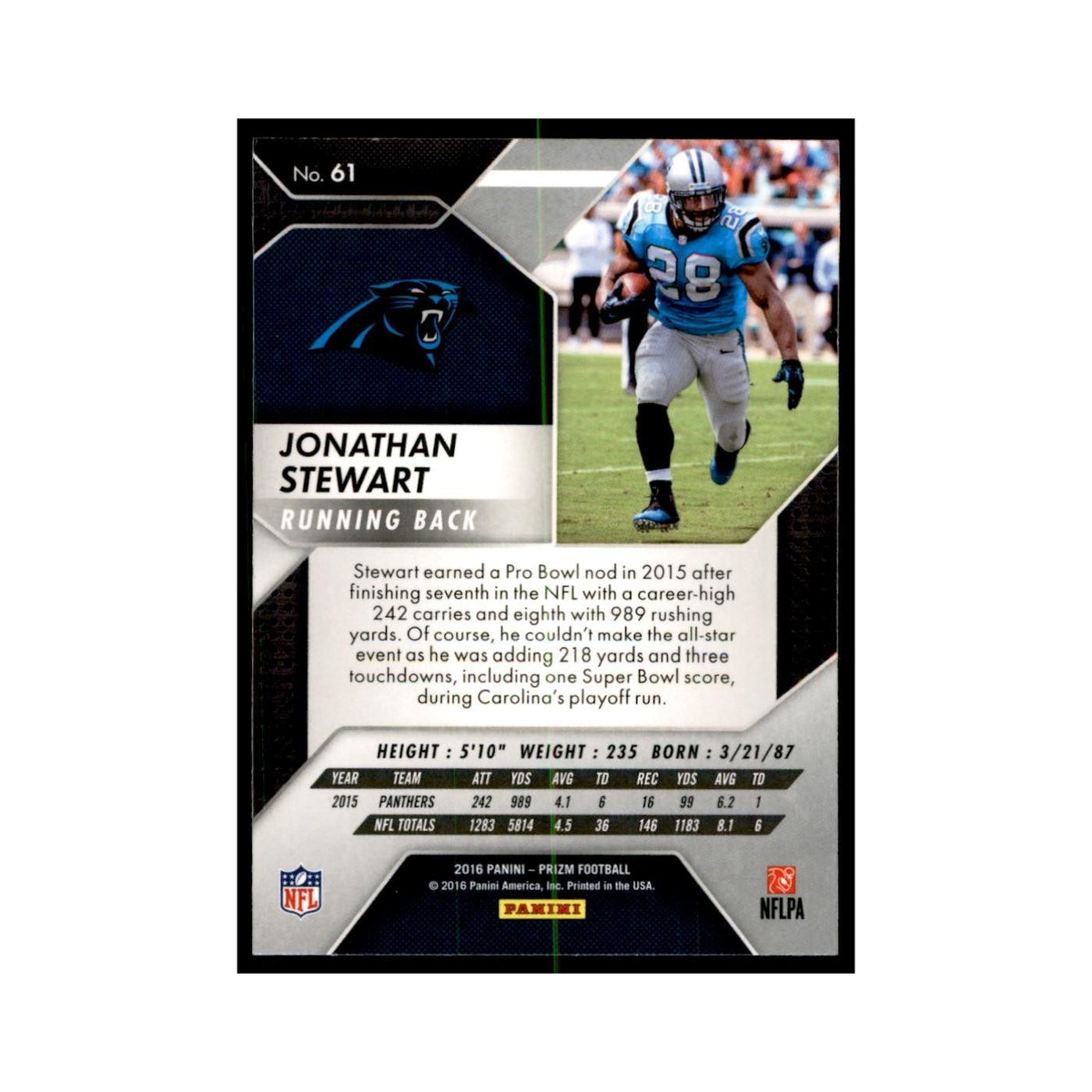 2016 Prizm Jonathan Stewart Football Cards #61