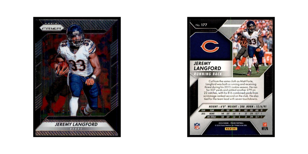 2016 Prizm Jeremy Langford Football Cards #177