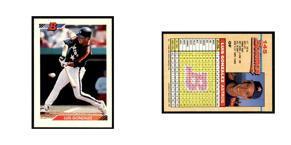 1992 Bowman Luis Gonzalez Baseball Cards #145