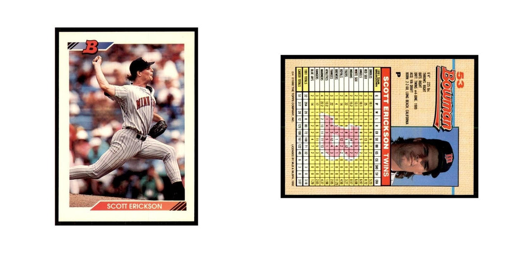 1992 Bowman Scott Erickson Baseball Cards #53