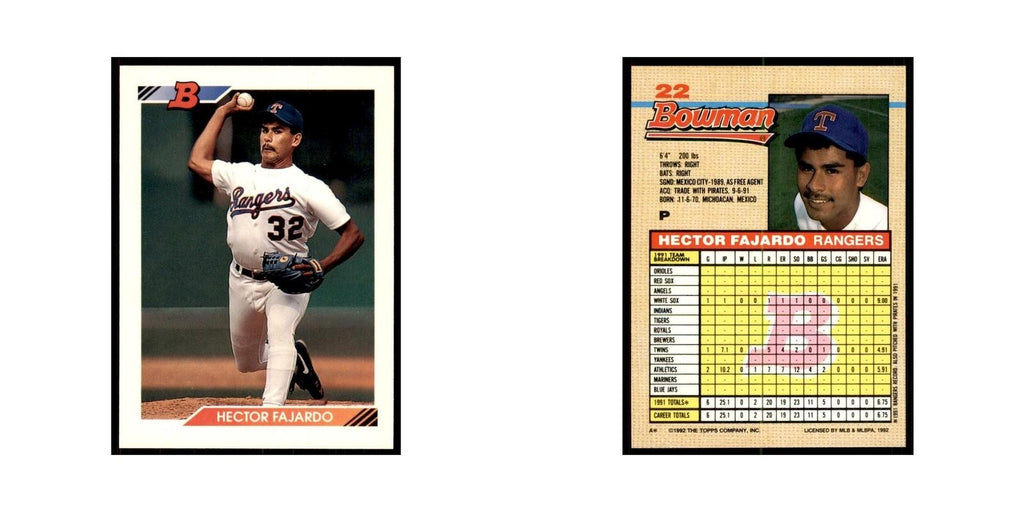 1992 Bowman Hector Fajardo Baseball Cards #22