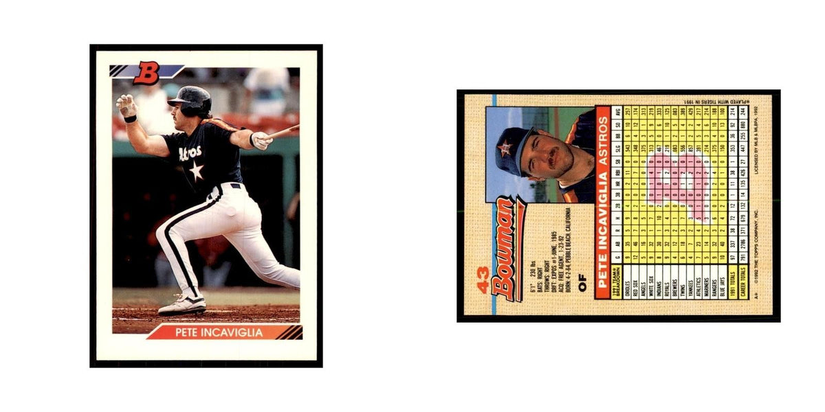 1992 Bowman Pete Incaviglia Baseball Cards #43