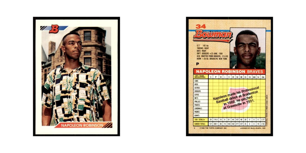 1992 Bowman Napoleon Robinson Baseball Cards #34