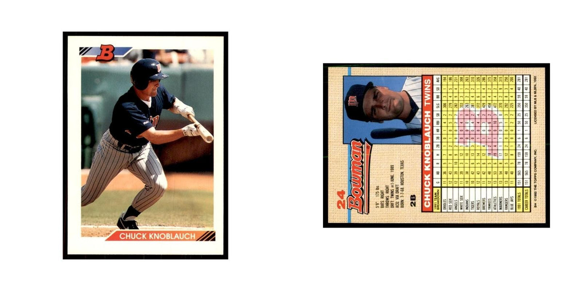 1992 Bowman Chuck Knoblauch Baseball Cards #24