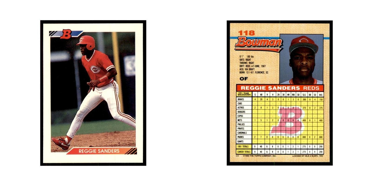 1992 Bowman Reggie Sanders Baseball Cards #118