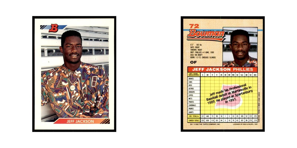 1992 Bowman Jeff Jackson Baseball Cards #72