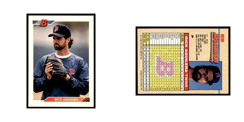 1992 Bowman Rick Aguilera Baseball Cards #89