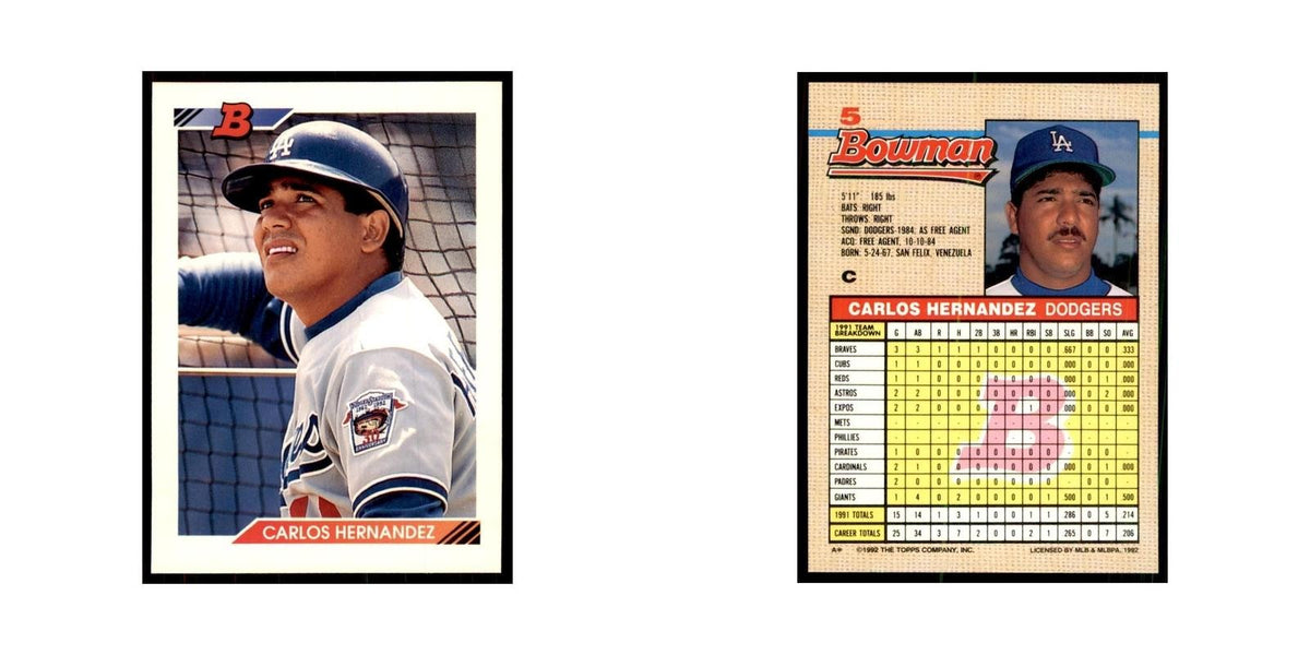 1992 Bowman Carlos Hernandez Baseball Cards #5