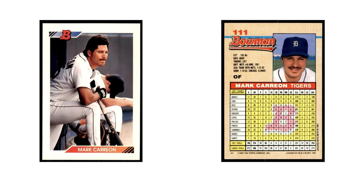 1992 Bowman Mark Carreon Baseball Cards #111