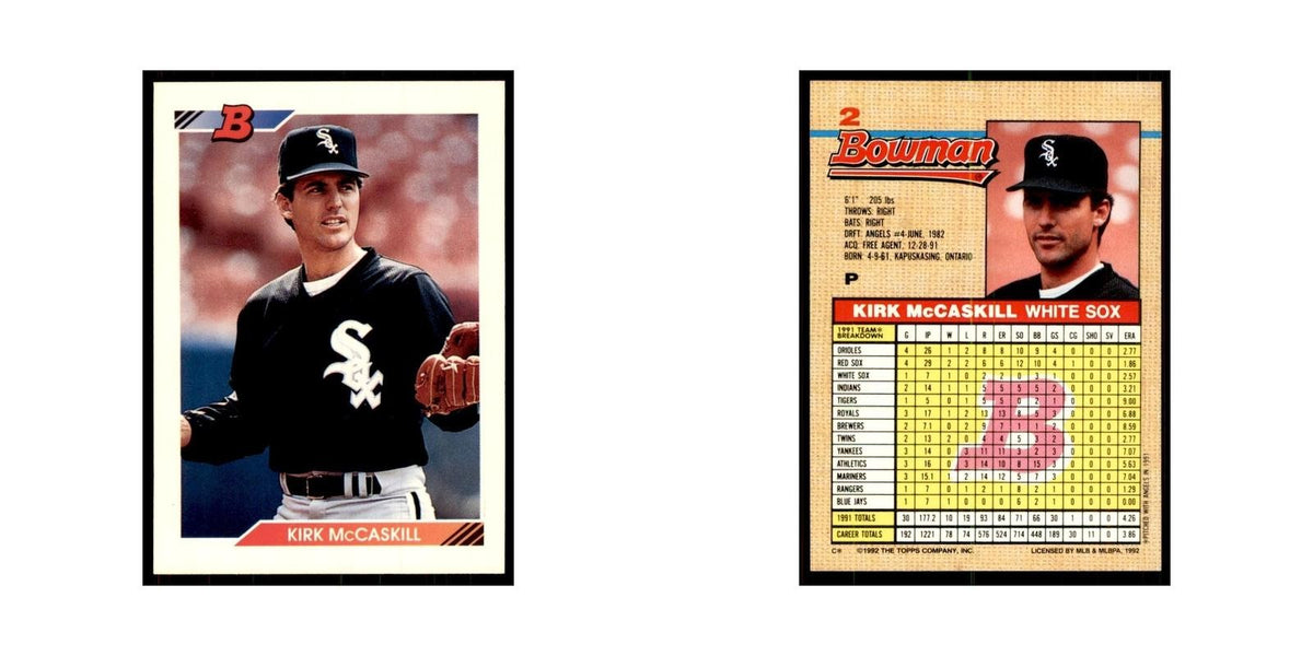 1992 Bowman Kirk McCaskill Baseball Cards #2