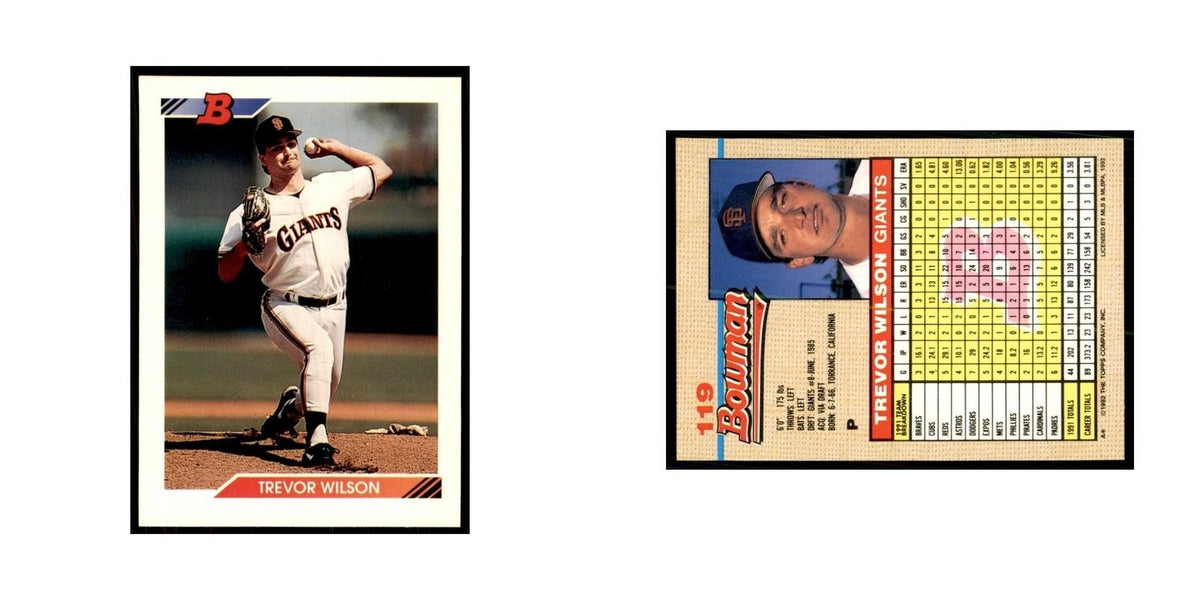 1992 Bowman Trevor Wilson Baseball Cards #119