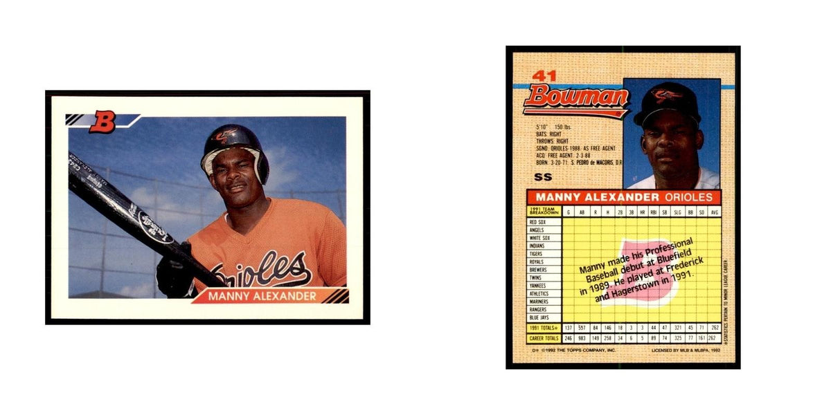 1992 Bowman Manny Alexander Baseball Cards #41