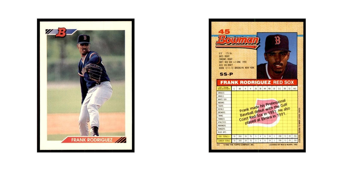 1992 Bowman Frank Rodriguez Baseball Cards #45