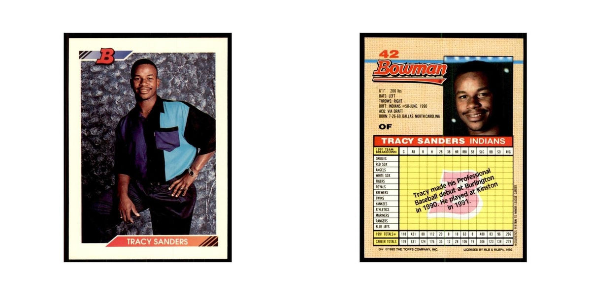 1992 Bowman Tracy Sanders Baseball Cards #42