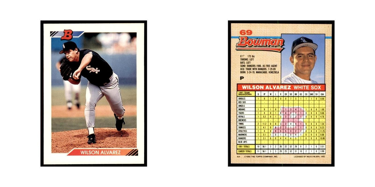 1992 Bowman Wilson Alvarez Baseball Cards #69