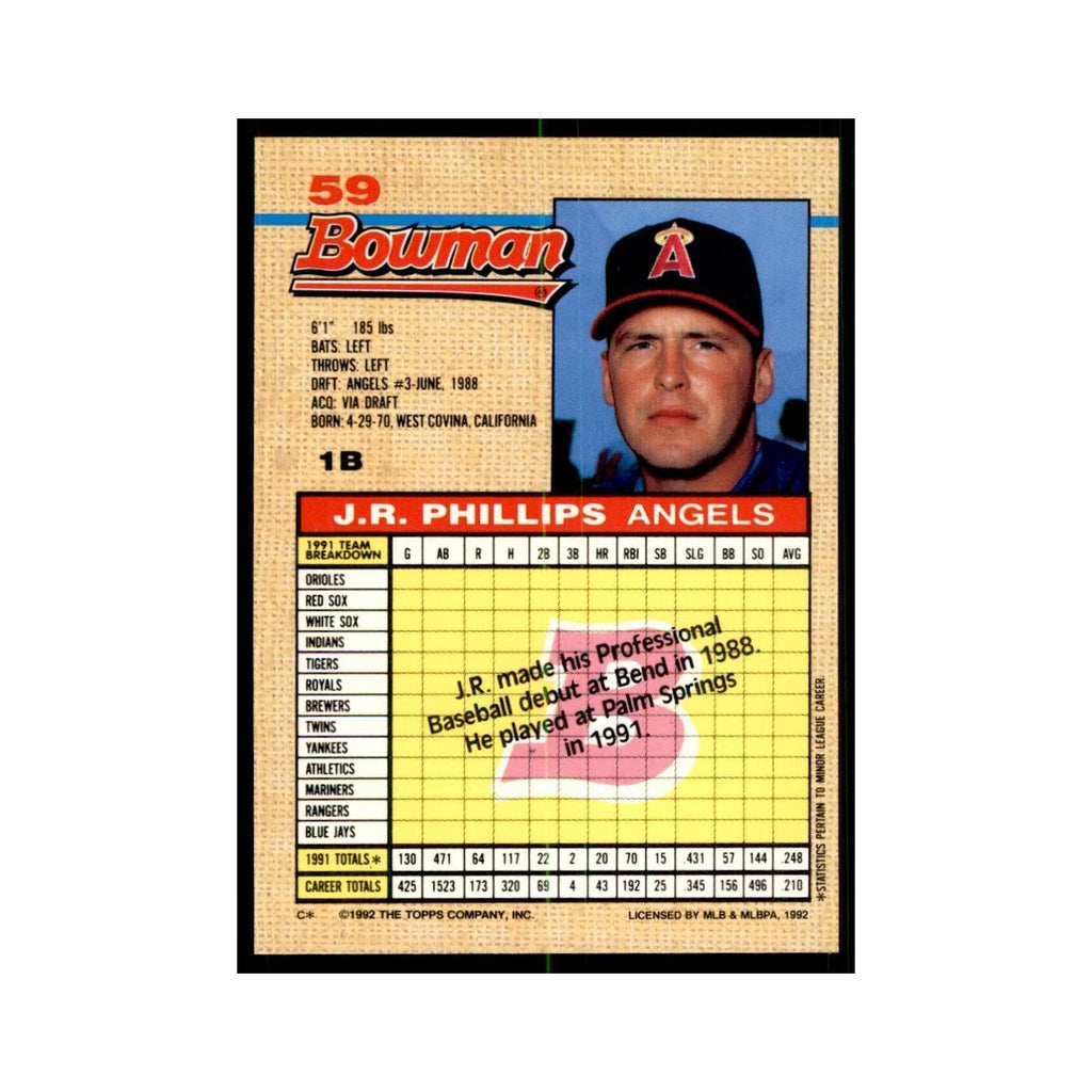 1992 Bowman J.R. Phillips Baseball Cards #59