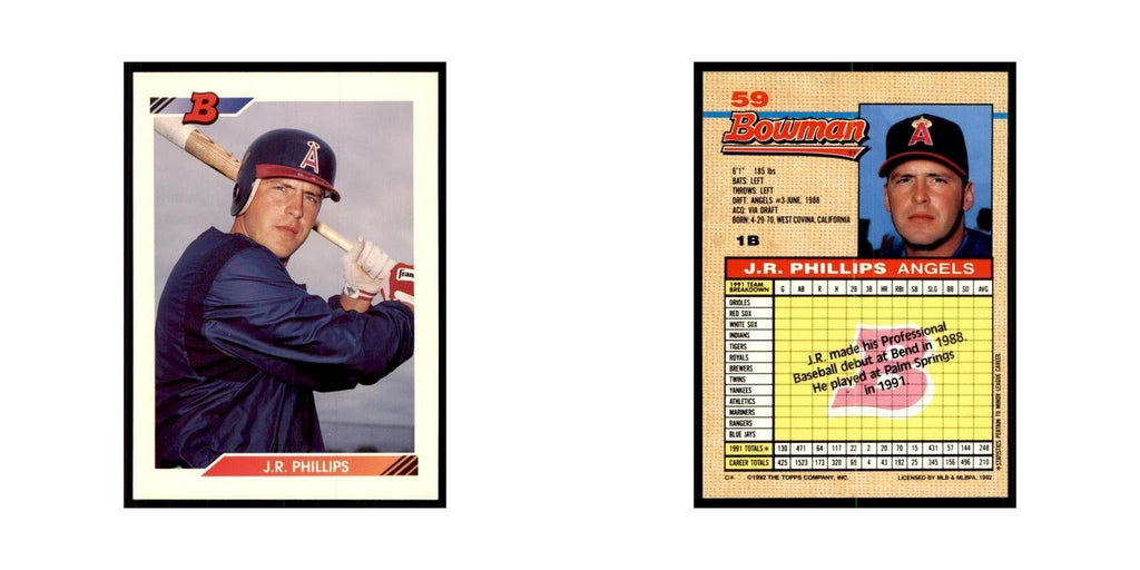 1992 Bowman J.R. Phillips Baseball Cards #59