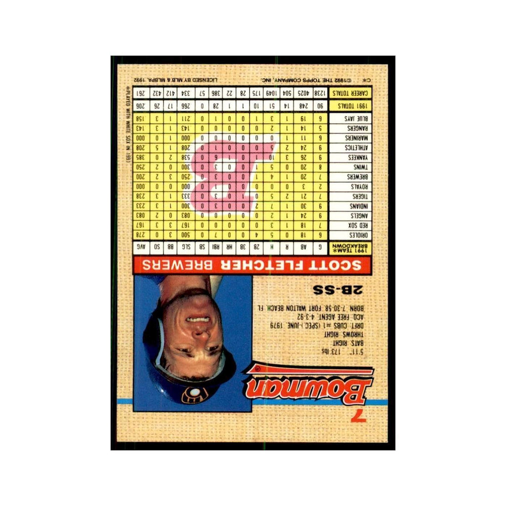 1992 Bowman Scott Fletcher Baseball Cards #7