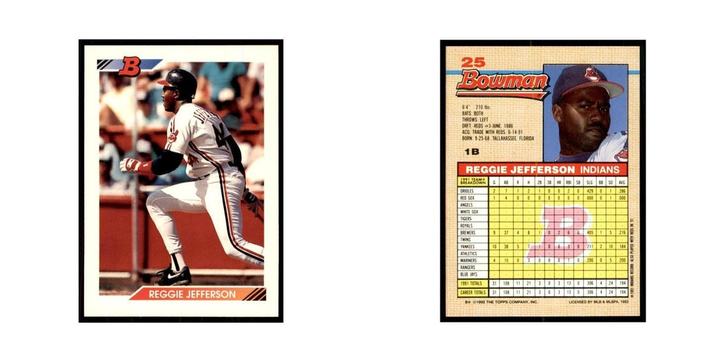 1992 Bowman Reggie Jefferson Baseball Cards #25