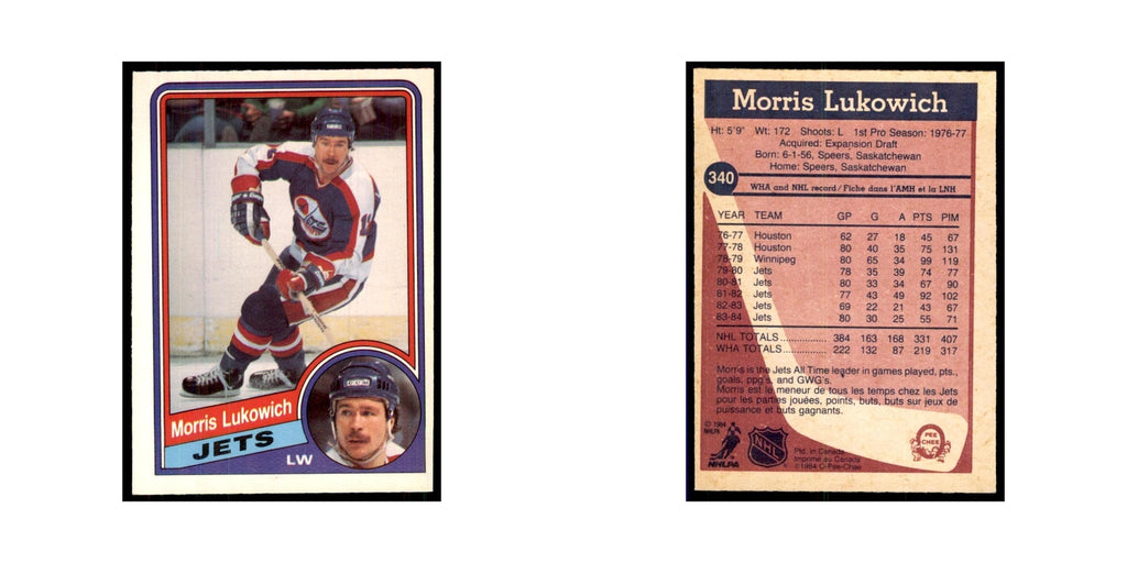 1984 O-Pee-Chee Morris Lukowich Winnipeg Jets #340