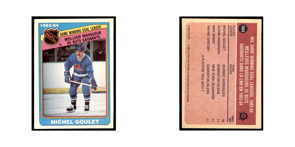 1984 O-Pee-Chee Michel Goulet Quebec Nordiques #384