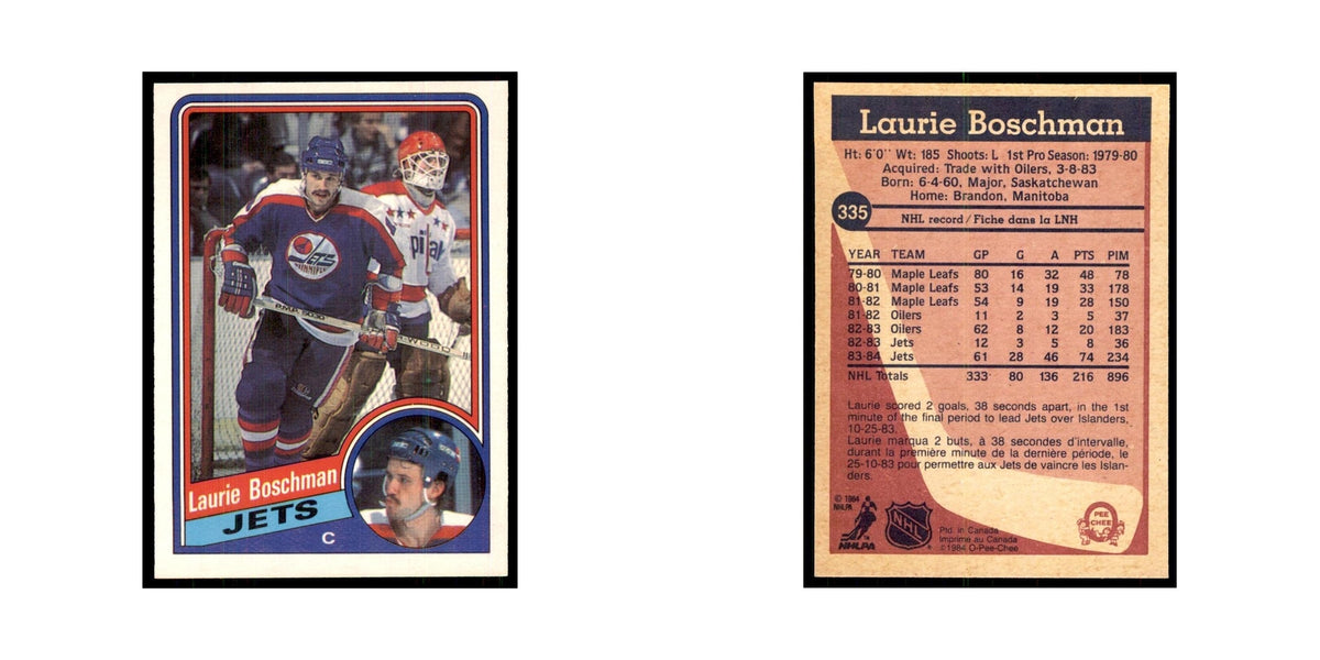 1984 O-Pee-Chee Laurie Boschman Winnipeg Jets #335