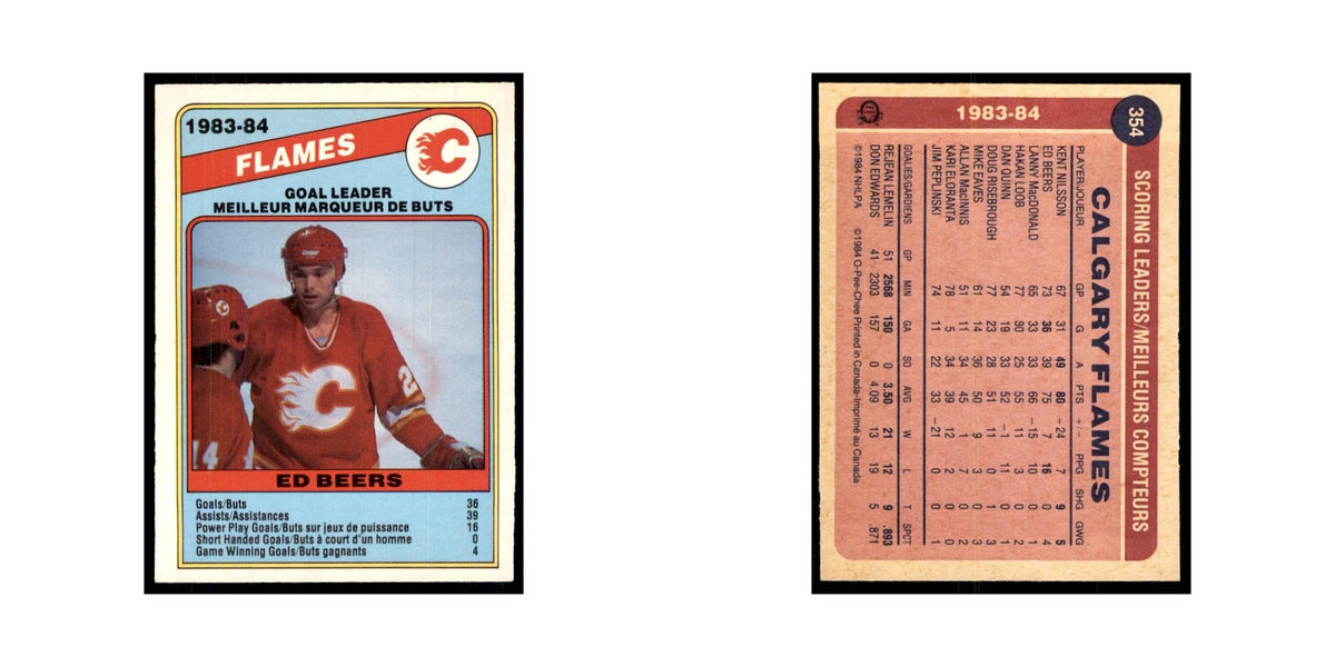 1984 O-Pee-Chee Ed Beers Calgary Flames #354